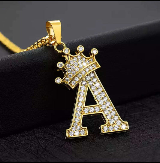 Crown Me Initial Necklace