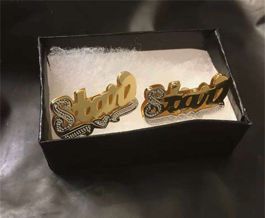 Double -Plated Name Studs