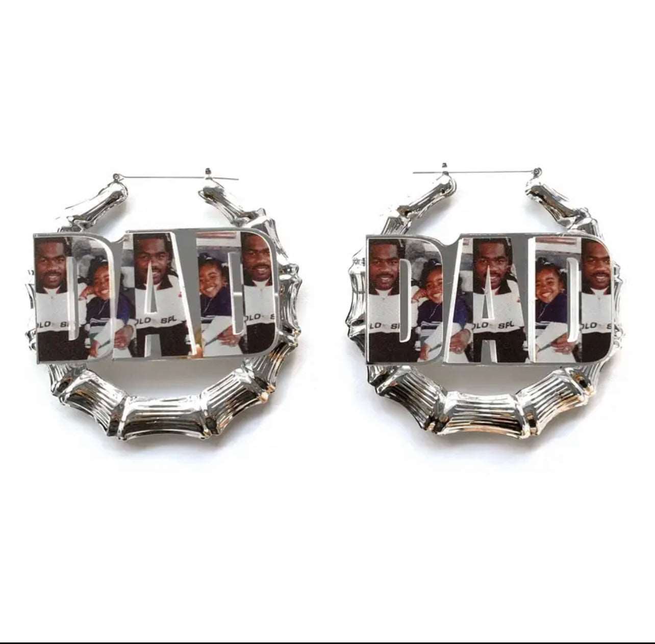 Custom Photo Bamboo Earrings