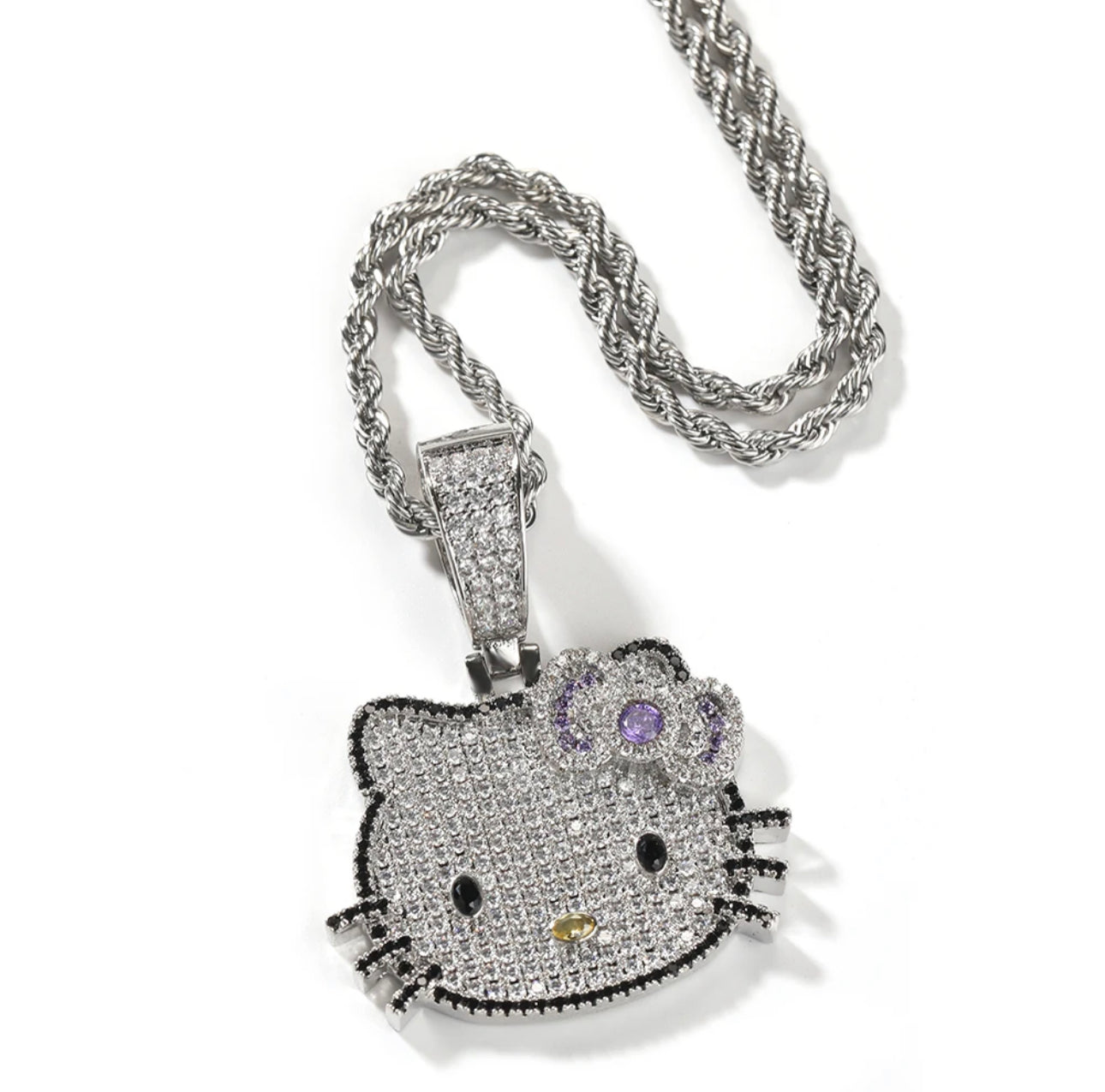Mini Iced Out Hello Kitty Pendant