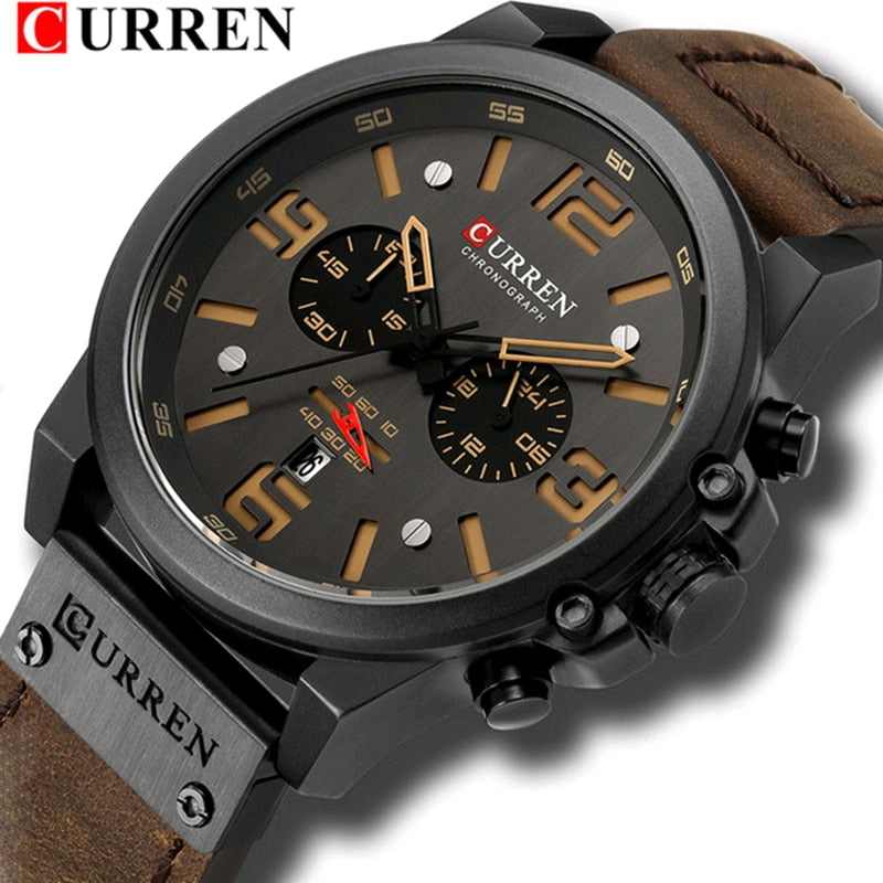 Military Leather Sport Watch